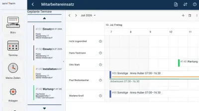 Einsatzplanung in serviTherm